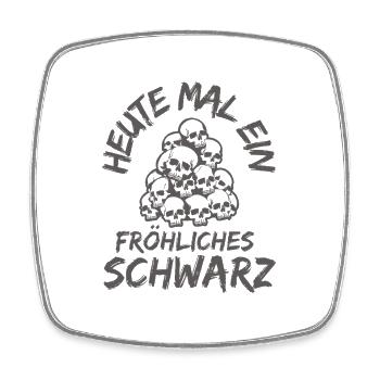 Heute mal ein fröhliches Schwarz-Gothic Skull - Viereckiger Kühlschrankmagnet - Weiß - Vorne