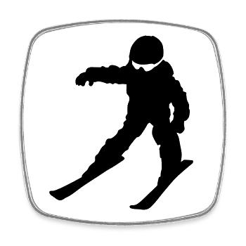 ski school - Square fridge magnet - white - Front