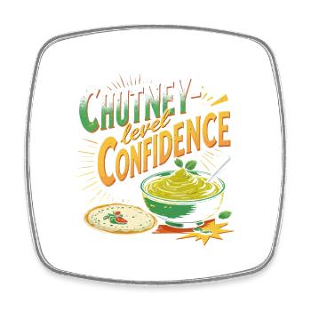Tamil Tamilisch Sri Lanka Chutney Level Confidence - Viereckiger Kühlschrankmagnet - Weiß - Vorne