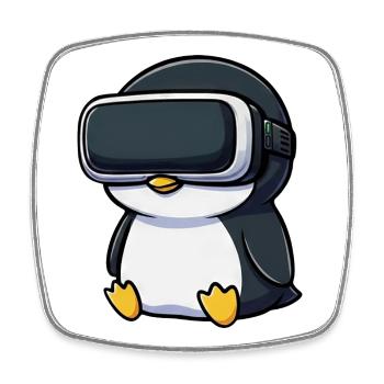 Joueur de dessins animés Joueur du Pingouin mignon - Magnet carré - blanc - Devant