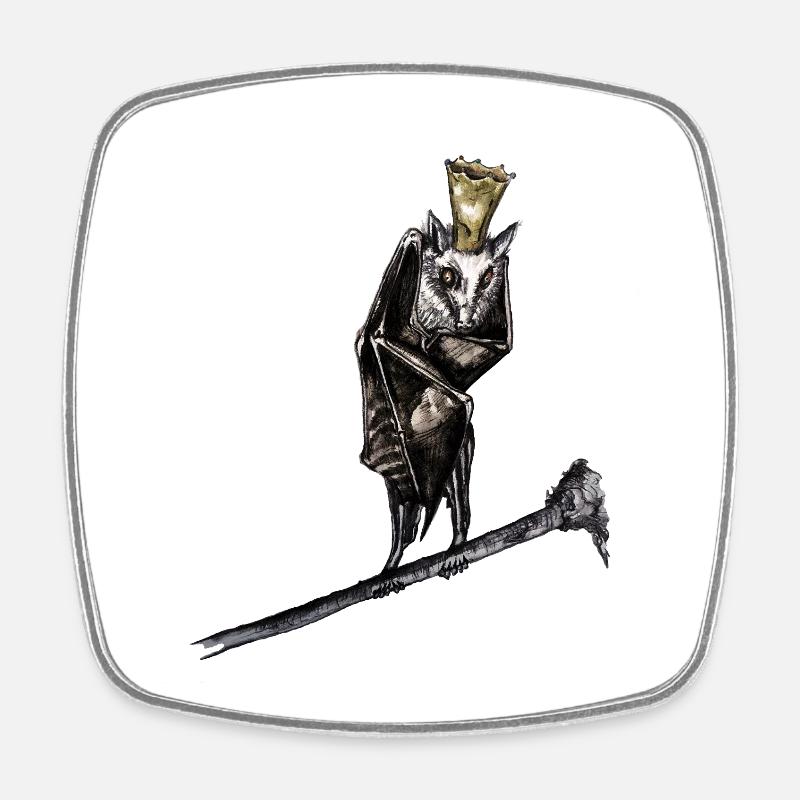 King Night - Square fridge magnet - white