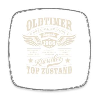 Vintage Model 1986 | Birthday Gift - Square fridge magnet - white - Front
