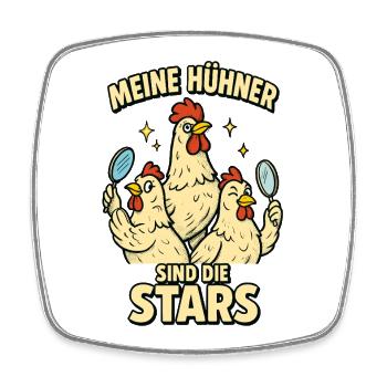 Meine Hühner sind die Stars Geschenk Lustig - Viereckiger Kühlschrankmagnet - Weiß - Vorne