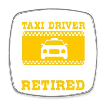 Taxi Taxifahrer - Viereckiger Kühlschrankmagnet - Weiß - Vorne