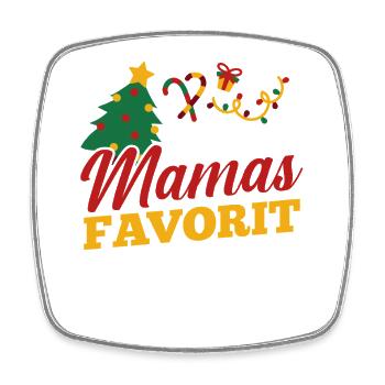Weihnachtsmann Mamas Favorit Weihnachten - Viereckiger Kühlschrankmagnet - Weiß - Vorne