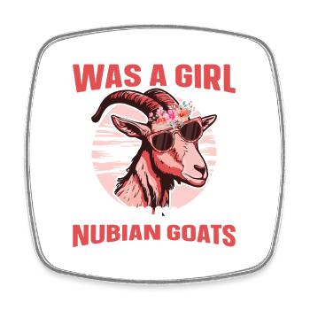  Nubian Goat Lover Stuffed Animal Plush Lover - Square fridge magnet - white - Front