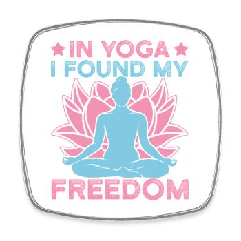 Le yoga dans le yoga J’ai trouvé ma liberté drôle de yoga - Magnet carré - blanc - Devant
