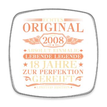 18e anniversaire du Vintage 2008 Absolument Unique - Magnet carré - blanc - Devant