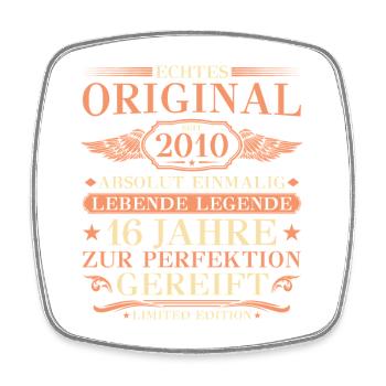 2010 Jahrgang Absolut Einmalig 16. Geburtstag - Viereckiger Kühlschrankmagnet - Weiß - Vorne