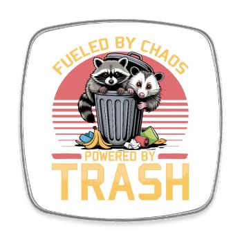 Funny Opossum and Raccoon - Viereckiger Kühlschrankmagnet - Weiß - Vorne