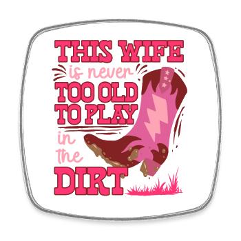 Wife of a farmer Mother - Square fridge magnet - white - Front
