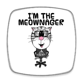 I'm The Meownager, Cat Office Manager Funny - Square fridge magnet - white - Front