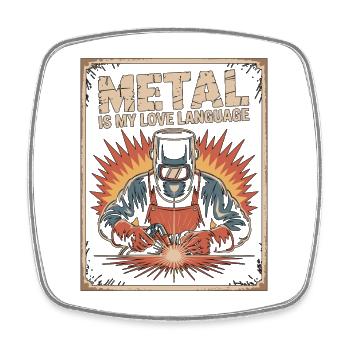 Le métal de soudeur est mon artisanat dans le langage de l’amour - Magnet carré - blanc - Devant