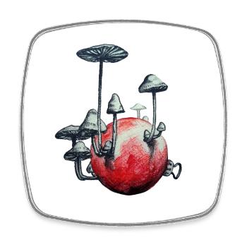 un Noël très champignon ! - Magnet carré - blanc - Devant