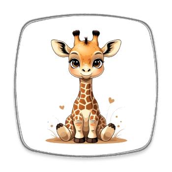 Kuschelige Giraffenbaby Herzfreunde - Viereckiger Kühlschrankmagnet - Weiß - Vorne