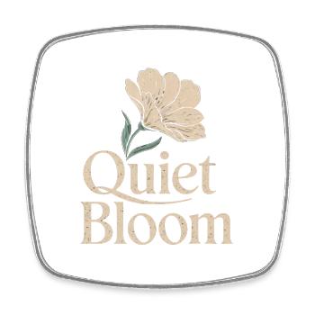 Quiet Bloom – Delicate Bloom - Square fridge magnet - white - Front