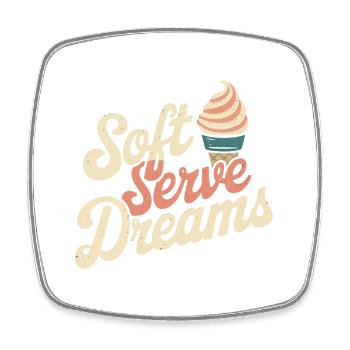 Retro Eiscreme - Viereckiger Kühlschrankmagnet - Weiß - Vorne