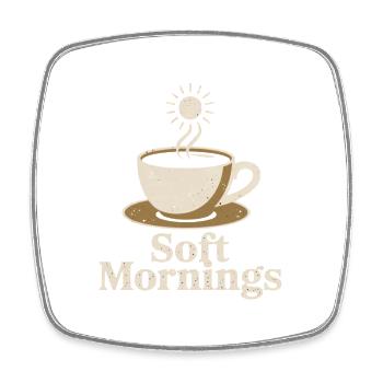 Café du matin vintage - Magnet carré - blanc - Devant