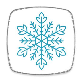 Schneeflocke | Berg | Skifahren | Snowboarden - Viereckiger Kühlschrankmagnet - Weiß - Vorne