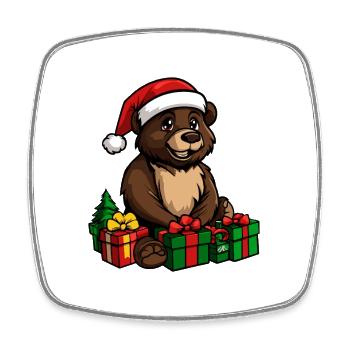 Bear Christmas Gifts - Square fridge magnet - white - Front
