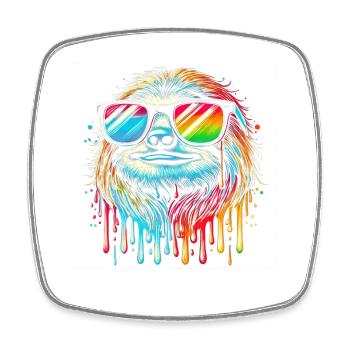 Sloth Sloth Art Lazy Sloth Fan - Square fridge magnet - white - Front