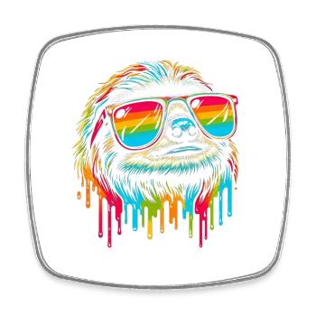 Sloth Sloth Art Lazy Sloth Fan - Square fridge magnet - white - Front