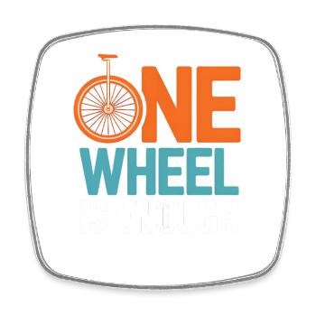 Unicycle - Square fridge magnet - white - Front
