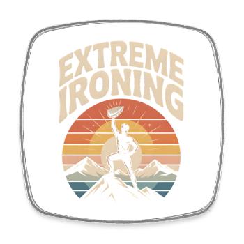 Extreme Ironing Mountaineering - Square fridge magnet - white - Front