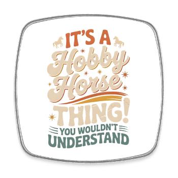 Hobby Horsing Pferd Steckpferd - Viereckiger Kühlschrankmagnet - Weiß - Vorne