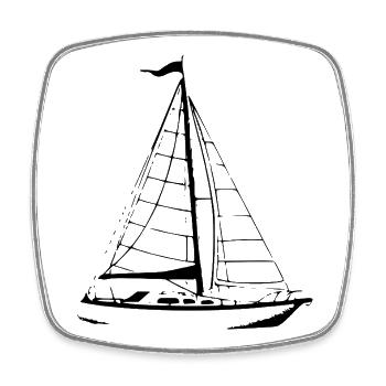 Sailboat Sailing Ship Sailing - Square fridge magnet - white - Front