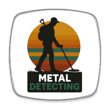 Chasse au trésor en détection de métaux - Magnet carré - blanc - Devant