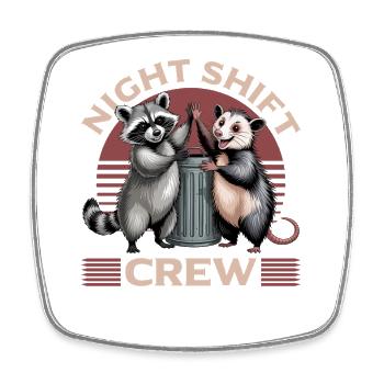 Funny Opossum and Raccoon - Viereckiger Kühlschrankmagnet - Weiß - Vorne