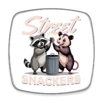 Funny Opossum and Raccoon - Viereckiger Kühlschrankmagnet - Weiß - Vorne