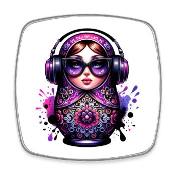 Russian Matryoshka Music Russia Russian - Square fridge magnet - white - Front