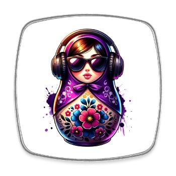 Russian Matryoshka Music Russia Russian - Square fridge magnet - white - Front