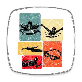 Motif de silhouettes de chars vintage - Magnet carré - blanc - Devant
