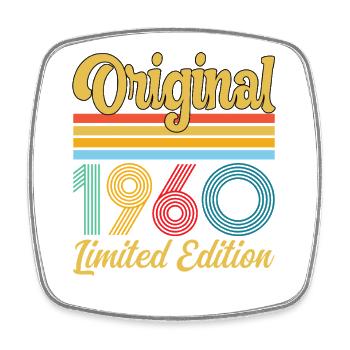 Anniversaire 1960 Original Vintage Rétro Cadeau - Magnet carré - blanc - Devant