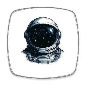 Astronaut Visor Starry Sky - Square fridge magnet - white - Front