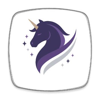Mystical Purple Unicorn, Night Sky, Magic - Square fridge magnet - white - Front