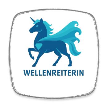Proud Wave Rider, Unicorn Power, Sea - Square fridge magnet - white - Front