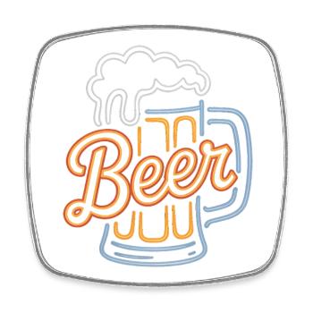 Bier – Cool Beer Logo - Viereckiger Kühlschrankmagnet - Weiß - Vorne