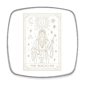 Mystische Tarotkarte The Magician Design - Viereckiger Kühlschrankmagnet - Weiß - Vorne