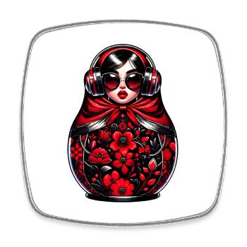 Russian Matryoshka Music Russia Russian - Square fridge magnet - white - Front