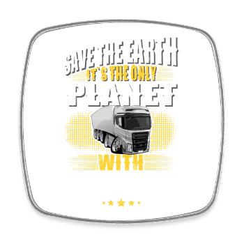 Truck Driver - Square fridge magnet - white - Front