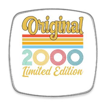 Geburtstagsgeschenk 2000 Originales Vintage-Retro-Geschenk - Viereckiger Kühlschrankmagnet - Weiß - Vorne