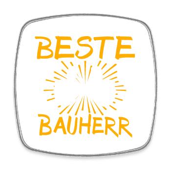 Bauherr Geschenkidee - Viereckiger Kühlschrankmagnet - Weiß - Vorne