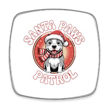 Santa Paws Patrol Christmas Dog Motif - Square fridge magnet - white - Front