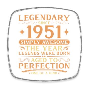 75th Birthday Vintage of Legends 1951 - Square fridge magnet - white - Front