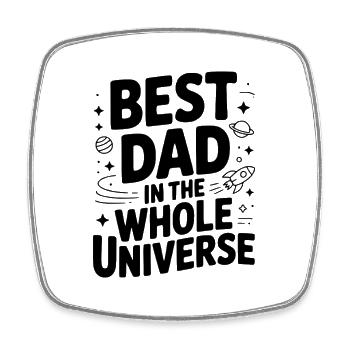 Bester Vater der ganzen Welt - Viereckiger Kühlschrankmagnet - Weiß - Vorne
