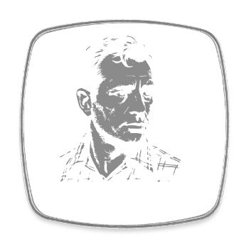Jack Kerouac Portrait - Square fridge magnet - white - Front